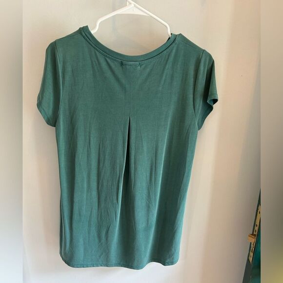 Teal Cotton Top with Back Pleated Detail - Picture 3 of 4